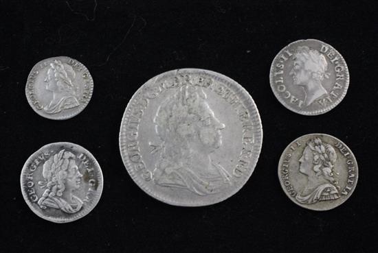 James II and George II silver coinage-